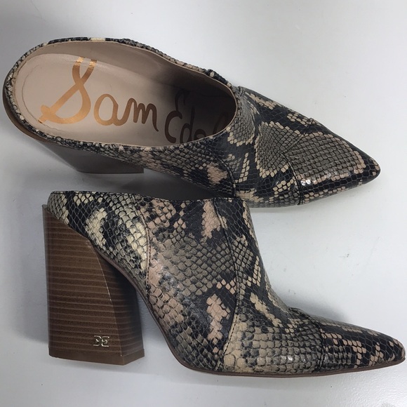 Sam Edelman | Shoes | Sam Edelman Leather Snakeskin Pointed Toe Slipon ...
